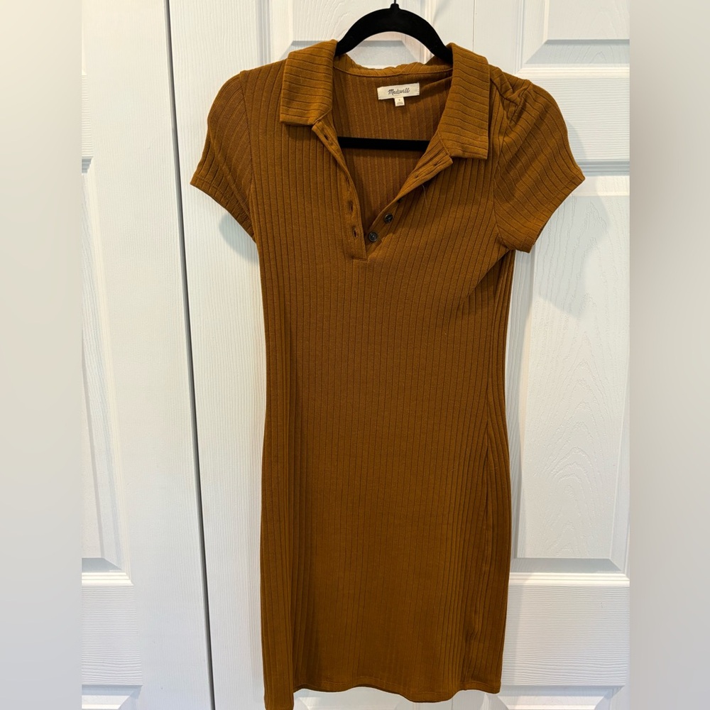 Madewell Ribbed Polo Knit Mini Dress